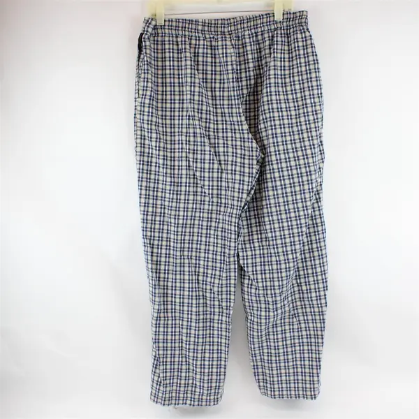 Perry Ellis Men's Blue and Gray Plaid Pajama Pants Size L
