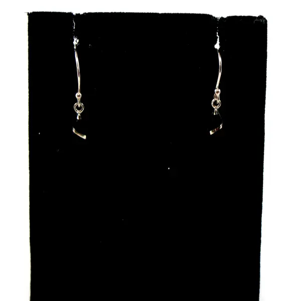 Silver-Tone Black Enamel Teardrop Drop Earrings