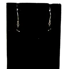 Silver-Tone Black Enamel Teardrop Drop Earrings