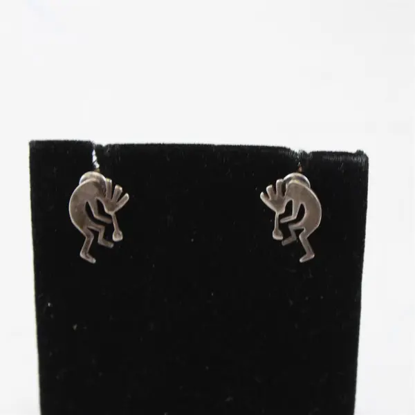 Silver-Tone Kokopelli Southwestern-Style Stud Earrings