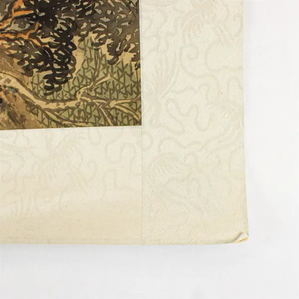 Chinese Shan Shui Ink Painting On Silk/Fabric w/Backing Paper 21.75" x 17"