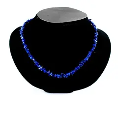 Vintage Lapis Lazuli Chip Beaded Necklace 17"