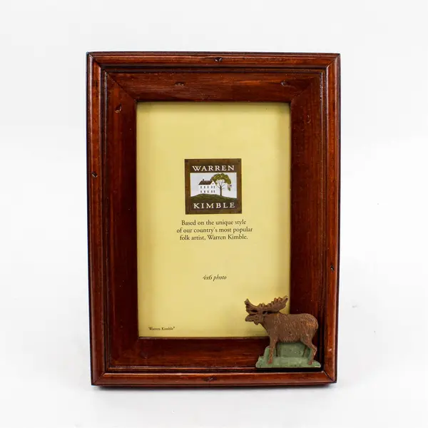 FETCO Brown Wooden Moose Tabletop Picture Frame 4x6