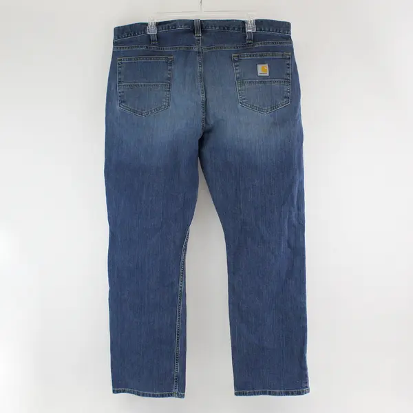 Carhartt Mens 40x32 Blue Relaxed Fit Straight Leg Denim Jeans Rugged Flex