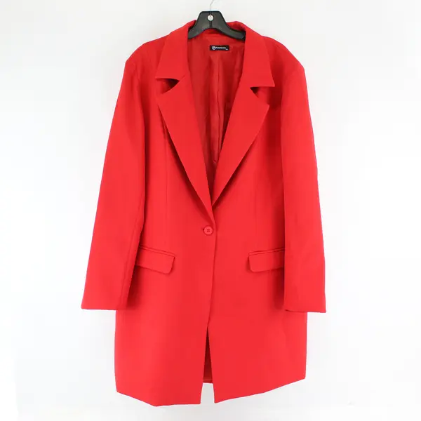 PrettyGarden Women's XXL Red One Button Front Lined Long Blazer