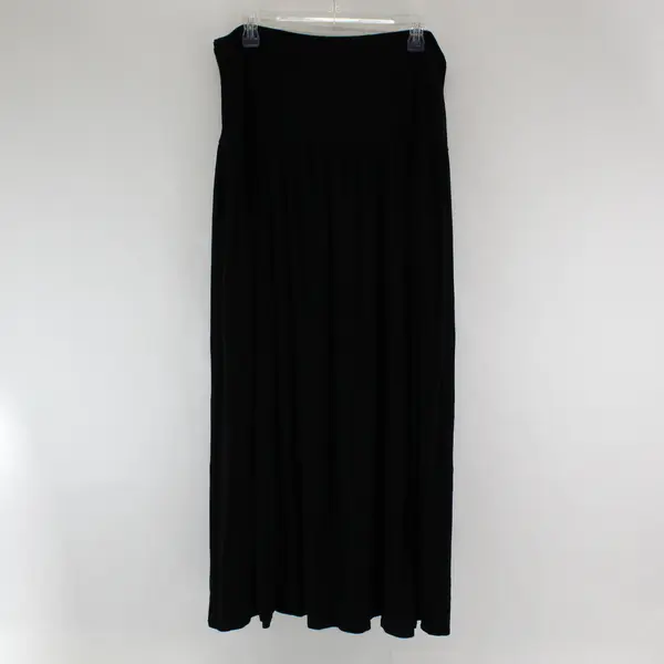 Simlu Women's Plus Size 2XL Black Maxi Skirt w/Pockets