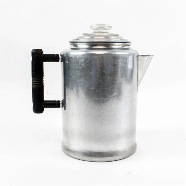 Vintage Pure Aluminum Stovetop Percolator Coffee Pot FLAWED