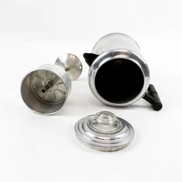 Vintage Pure Aluminum Stovetop Percolator Coffee Pot FLAWED
