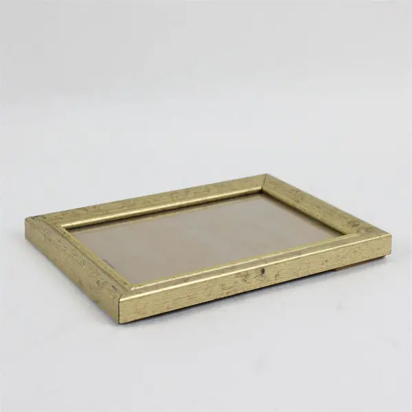Lot of 2 Gold Finish MDF Tabletop Picture Frames 4"x6"