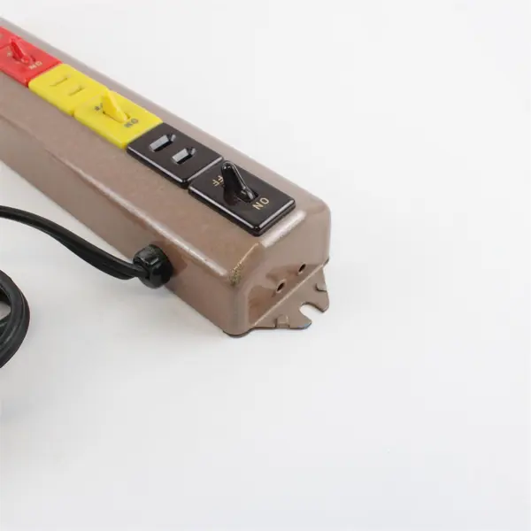Vintage 4 Outlet Power Strip with Separate On/Off Switches Metal