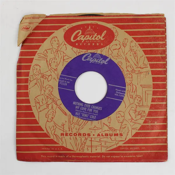 Lot of 4 Nat King Cole Capitol 7" 45 RPM Vinyl Records w/ Sleeves