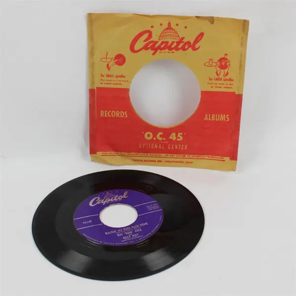Lot of 4 Nat King Cole Capitol 7" 45 RPM Vinyl Records w/ Sleeves