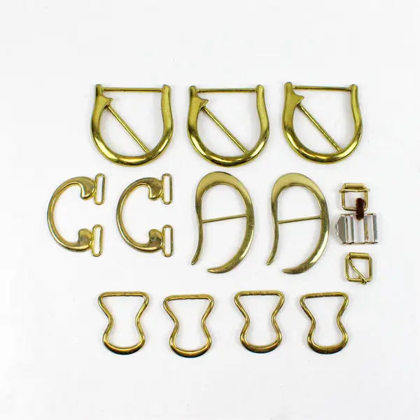 Lot of 14 Vintage Metal Buckles Hardware Gold Silver Tone Sewing