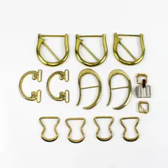 Lot of 14 Vintage Metal Buckles Hardware Gold Silver Tone Sewing