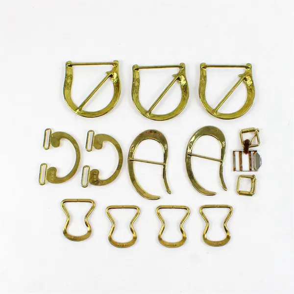 Lot of 14 Vintage Metal Buckles Hardware Gold Silver Tone Sewing