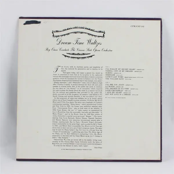 Reg Owen – Dream-Time Waltzes 12" Vinyl Record