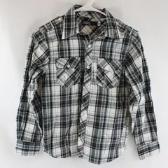 Jack Boys M Medium Plaid Flannel Button Up Shirt Gray White