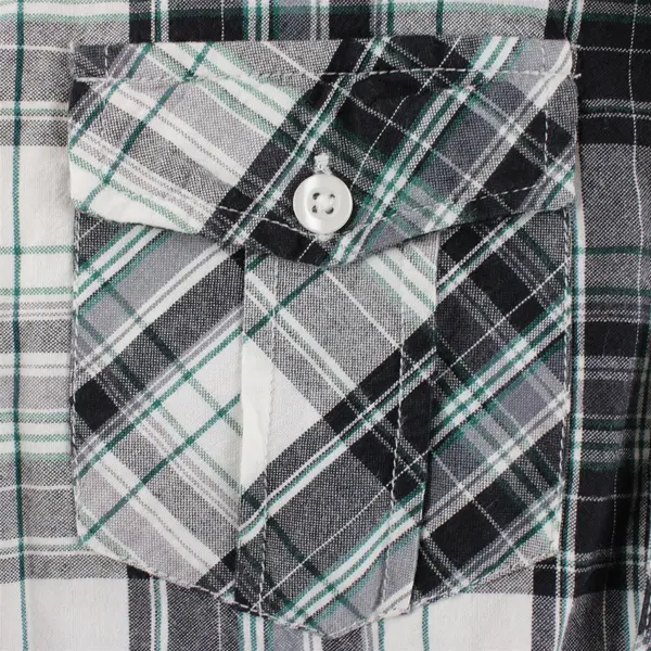 Jack Boys M Medium Plaid Flannel Button Up Shirt Gray White