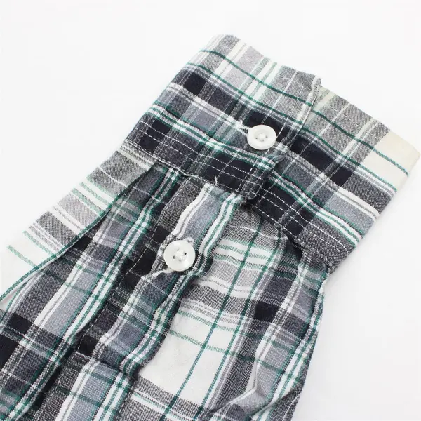 Jack Boys M Medium Plaid Flannel Button Up Shirt Gray White