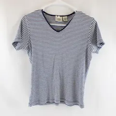 Genuine Sonoma Jean Company Blue and White Striped Short Sleeve Top Women's S