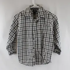 Children's Place Youth M White and Gray Button-Up Long Sleeve Shirt