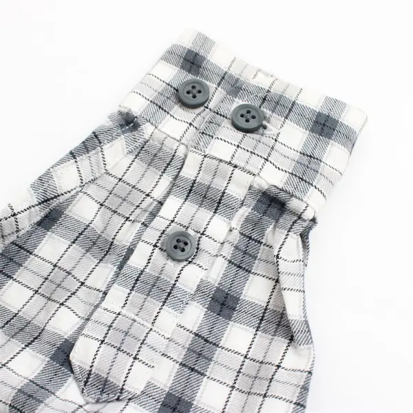 Children's Place Youth M White and Gray Button-Up Long Sleeve Shirt