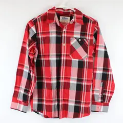 Urban Pipeline Boys Large Red Plaid Long Sleeve Button Front Shirt