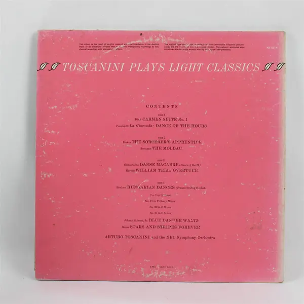 Arturo Toscanini Plays Light Classics RCA Victor Double LP