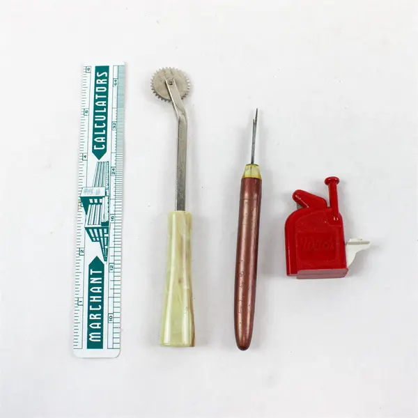 Lot of 4 Dritz Tracing Wheel Marchant Ruler Sewing Accessories Needle Threader