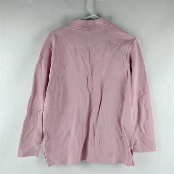 Jason Maxwell Women's L Light Pink Quarter Button Pullover Sweater