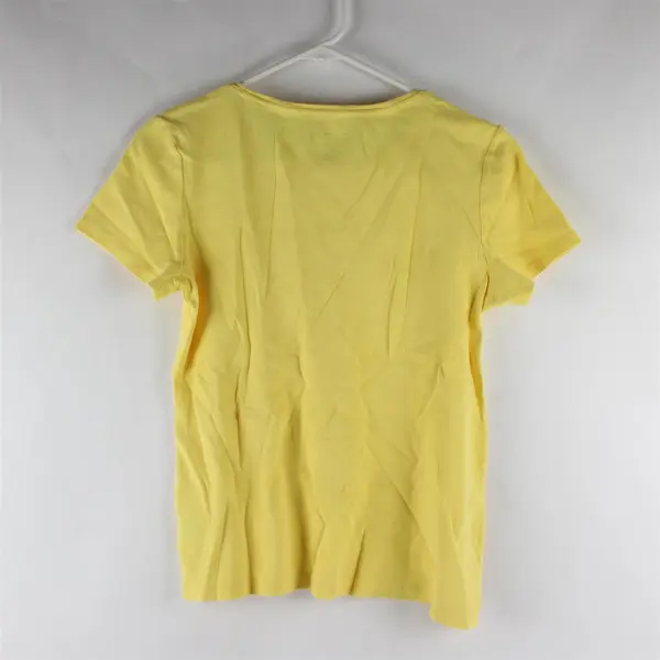 Charter Club Yellow Pima Cotton Short Sleeve Crew Neck T-Shirt Women's M