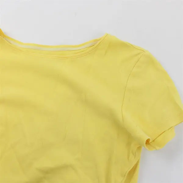 Charter Club Yellow Pima Cotton Short Sleeve Crew Neck T-Shirt Women's M
