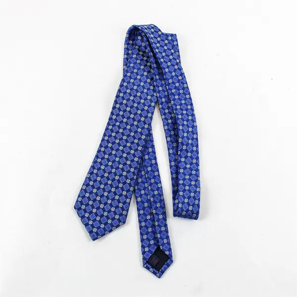 Broletto Royal Blue and Orange Floral Silk Necktie 60"