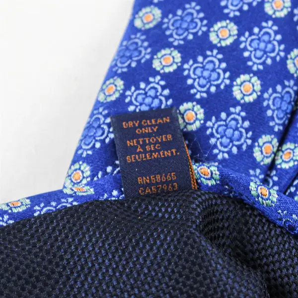 Broletto Royal Blue and Orange Floral Silk Necktie 60"