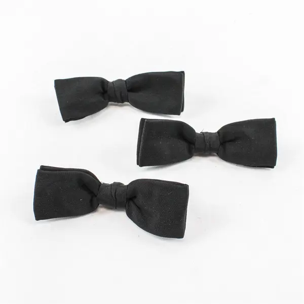 Lot of 3 Vintage Royal Rust Resistant Black Clip-On Bowties