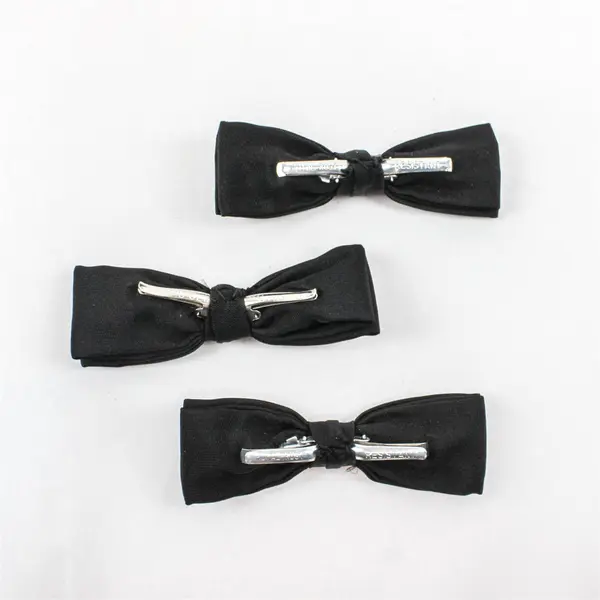 Lot of 3 Vintage Royal Rust Resistant Black Clip-On Bowties