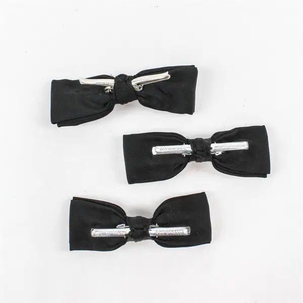 Lot of 3 Vintage Royal Rust Resistant Black Clip-On Bowties