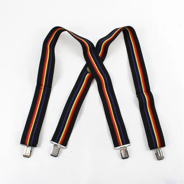 Welch Men's Retro Rainbow Elastic Suspenders 