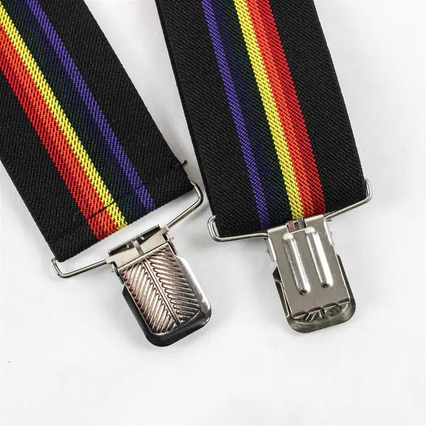 Welch Men's Retro Rainbow Elastic Suspenders 