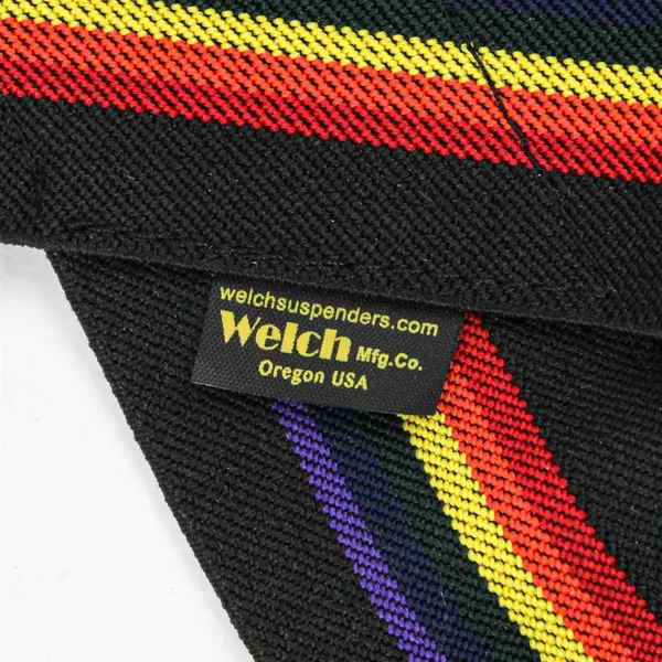 Welch Men's Retro Rainbow Elastic Suspenders 