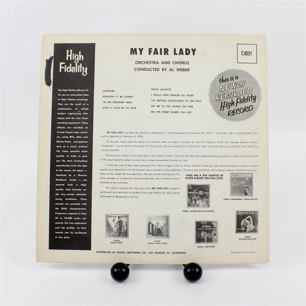 Golden Tone Al Weber My Fair Lady 12" Vinyl Record