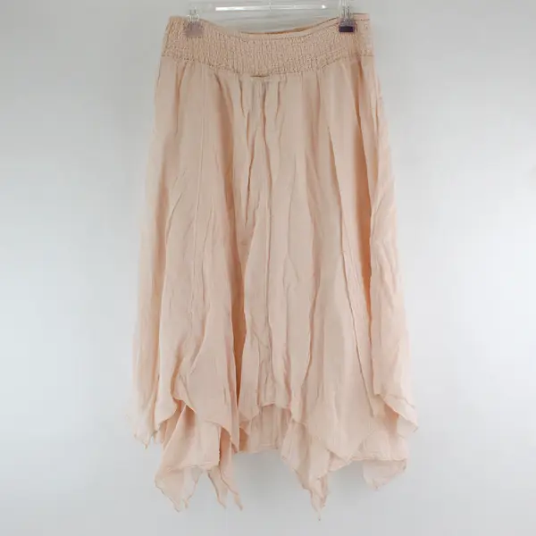 Style & Co. Pale Pink Asymmetrical Hem Cotton Midi Skirt Women's Medium
