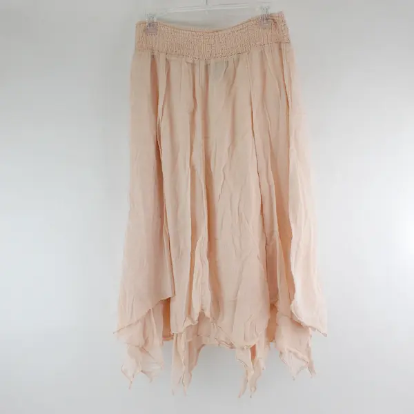 Style & Co. Pale Pink Asymmetrical Hem Cotton Midi Skirt Women's Medium
