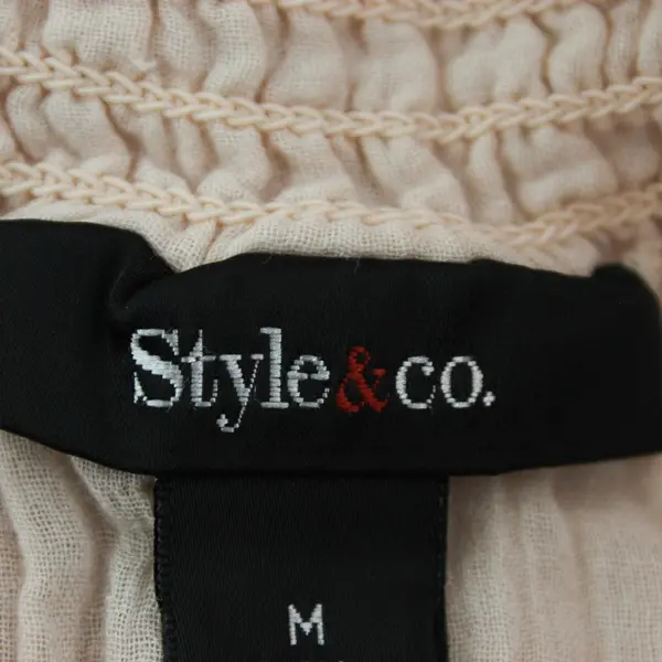Style & Co. Pale Pink Asymmetrical Hem Cotton Midi Skirt Women's Medium