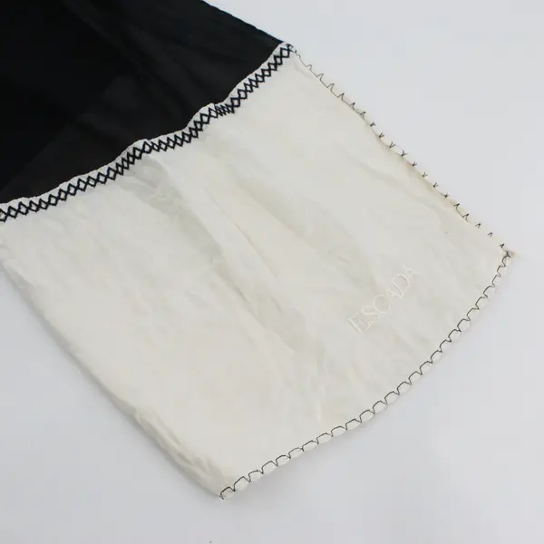 Escada Cream and Black Silk Rectangle Scarf 15" x 58"