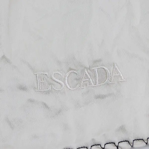 Escada Cream and Black Silk Rectangle Scarf 15" x 58"