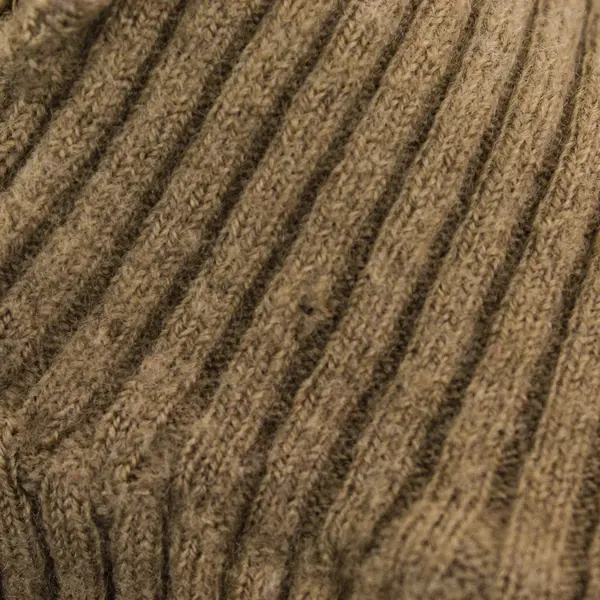 Geiger Brown Tan Ribbed Turtleneck Wool Sweater Women's Size 42 FLAWED