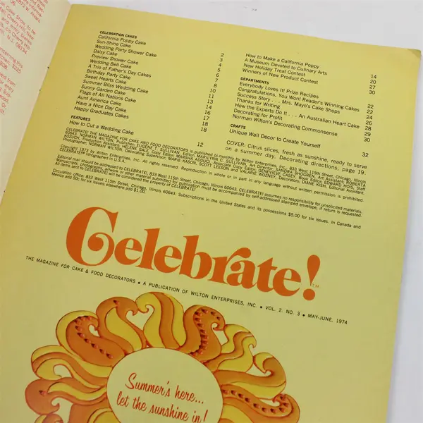 Celebrate! Magazine Cake & Food Decorators 1974 Issue