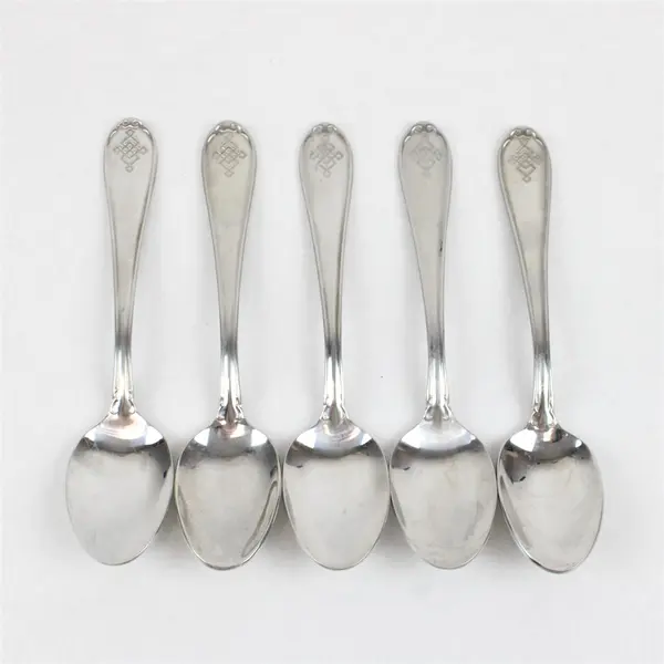 Lot of 5 Hampton Silversmiths Teaspoons Stainless Steel Flatware Set HSV61