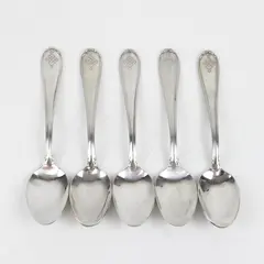 Lot of 5 Hampton Silversmiths Teaspoons Stainless Steel Flatware Set HSV61
